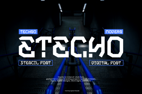 Etecho: A Modern Display Font for Creative Projects