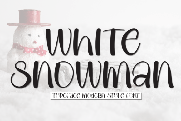 White Snowman Font for Handmade Labels and Printable Products